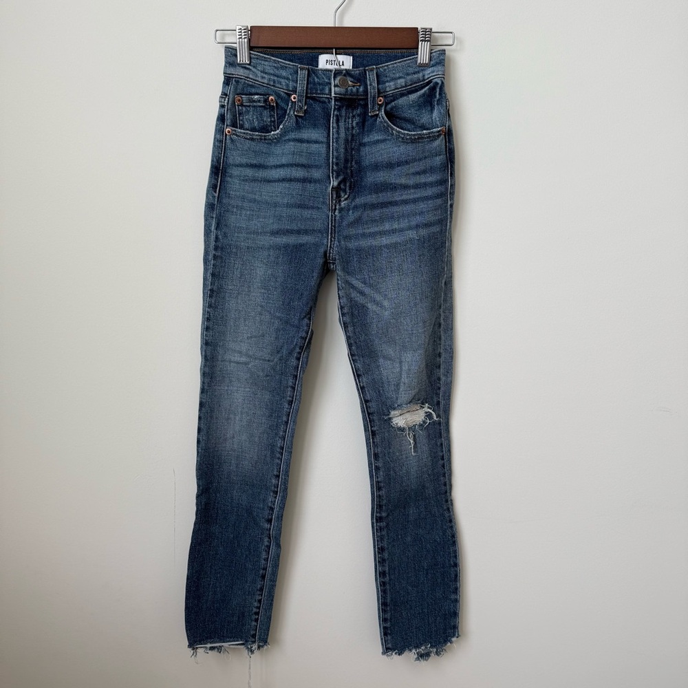 Pistola Cara Jean‎ Medium Wash Distressed Size 24